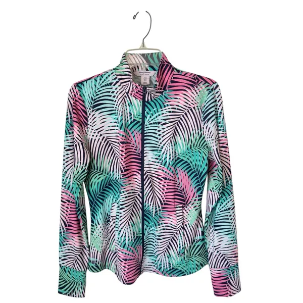 Tommy‎ Bahama Medium Golf & Tennis Tropical Full Zip Jacket Vaporwave Miami Vice - Image 2
