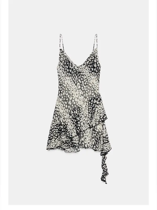 ZARA  ASYMMETRIC PRINTED MINI DRESS - Image 5