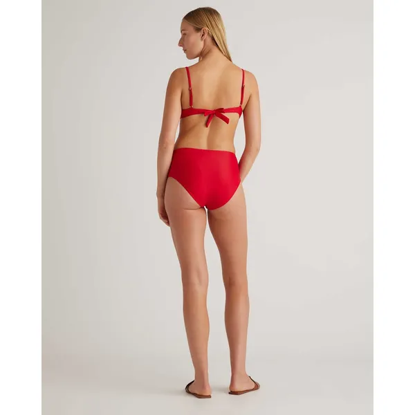 Quince Italian Demi Bikini Top Cherry Red NEW Womens Medium‎ - Image 2