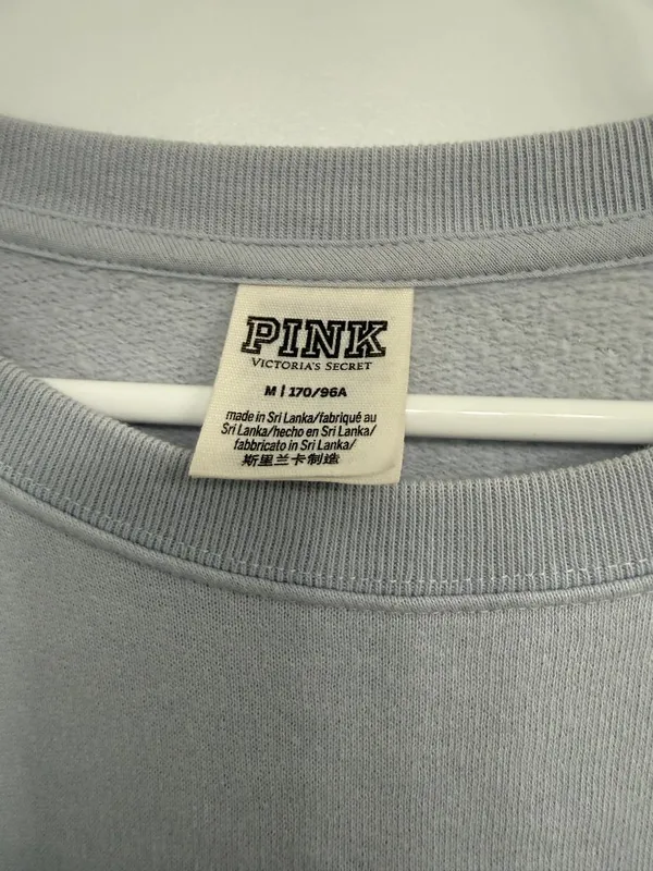 PINK Victoria’s Secret Blue Gray Logo Crewneck Sweatshirt M - Image 4