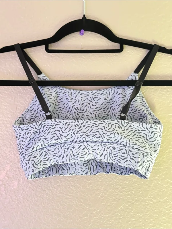 ALLFENIX Snake Print Sports Bra Adjustable Straps Black Gray White XS - Image 3