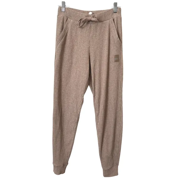 ALO YOGA Muse‎ Ribbed Jogger Sweatpant Brown X-Small - Image 2