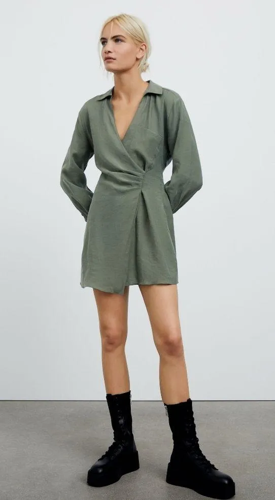 ZARA WRAP DRESS WITH POCKET - Image 2