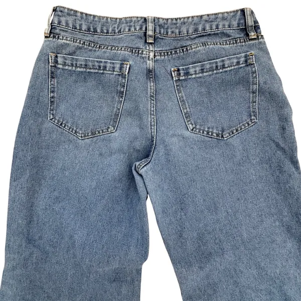 Ashley Mason Cherry Embroidered Wide Leg Jeans Women 7/28 Festival‎ Rockabilly - Image 5