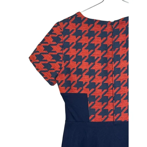 Anthropologie Hutch Women Sheath Dress Houndstooth Career‎ Short Sleeve Size 4 - Image 9