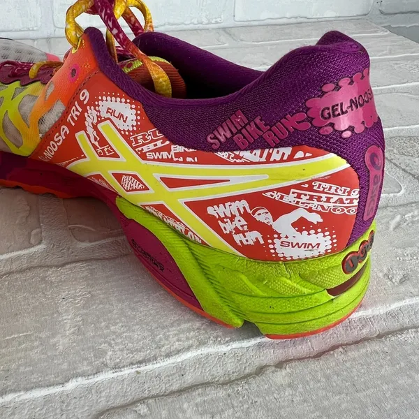 ASICS GEL Noosa Tri 9 Womens 9.5 Running Shoes Neon Multicolor‎ Triathlon T458N - Image 4