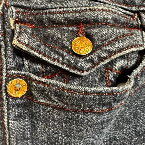 True Religion Becca Mid Rise Boot Cut Dark Wash Jeans Size 30‎ - Image 5