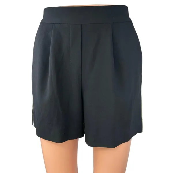 Aritzia Babaton Women's Black High Rise Pleated Pull On Elastic Waist Shorts 0 - Image 2