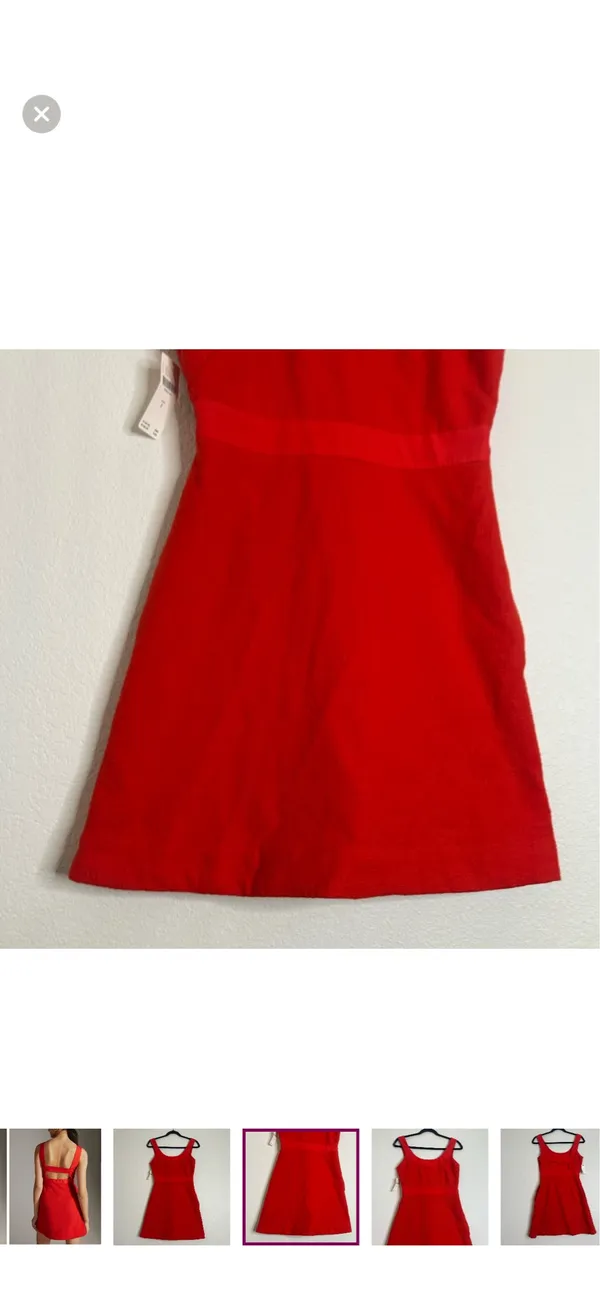BNWT Anthropologie Maeve sleeveless square neck red mini dress - Image 5