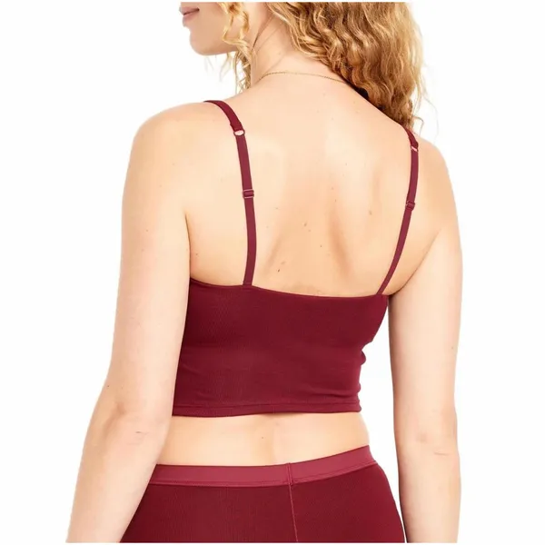 Rib-Knit Brami Top Old Navy Burgundy NWT Small - Image 2