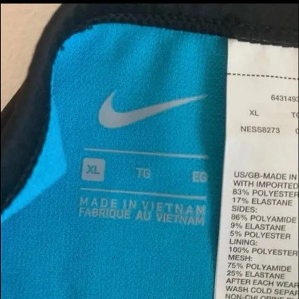 NEW Nike Bikini Bottom Swimsuit Size XLARGE Black Blue Side Stripe Sport Swimwea - Image 5
