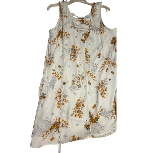 Maurices‎ Womens Floral Sleeveless Shift Dress White Mustard Yellow Size M H1218 - Image 5