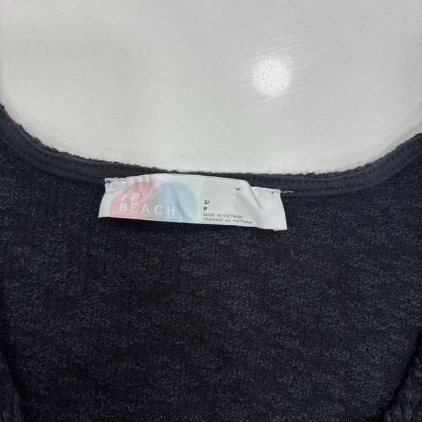 Free People Beach Top Womens Size Small Black Sunset Beach Long Sleeve - Image 5