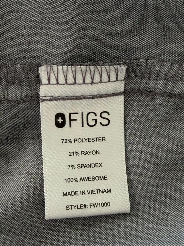 FIGS Catarina One-Pocket Scrub Top XS Graphite Gray V-Neck Medical Scrubs - Image 6