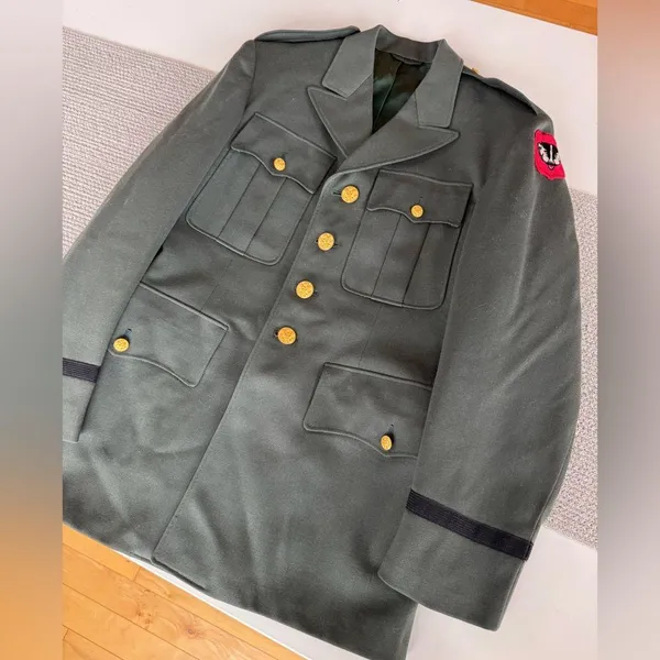 Vintage 1960’s US Army Dress Uniform Jacket Coat Blazer Army Green Badger Patch - Image 14