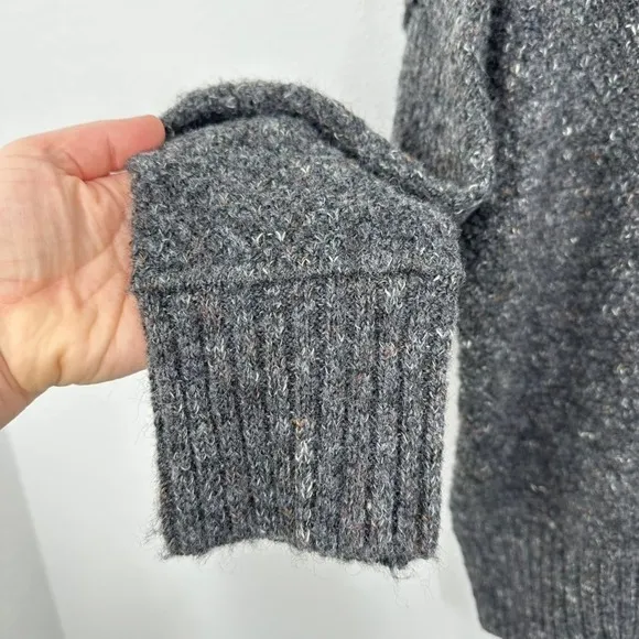 Blu Pepper Gray Knit Mockneck Sweater Women's‎ Small Casual Winter Chunky Knit - Image 4