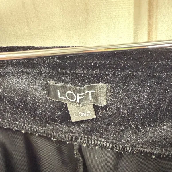 Ann Taylor Loft Women’s Large Black Velvet Pants Ankle - Image 2