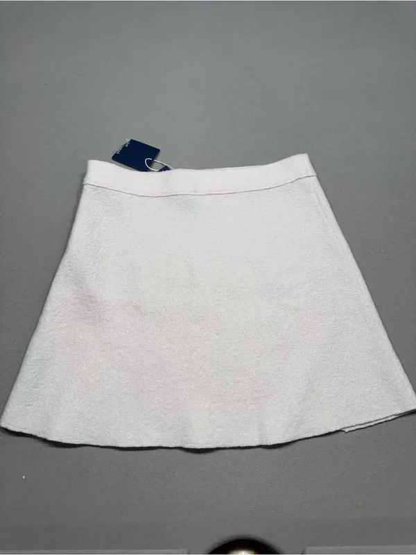 Zara Knit Cream Wool A-Line Mini Skirt - Image 2