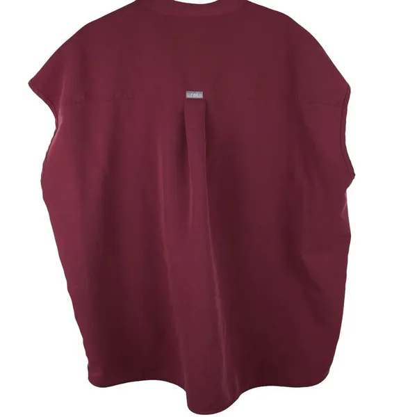 Figs Womens Rafaela Oversized Scrub Top Technical Collection Wine Red Size XL - Image 8