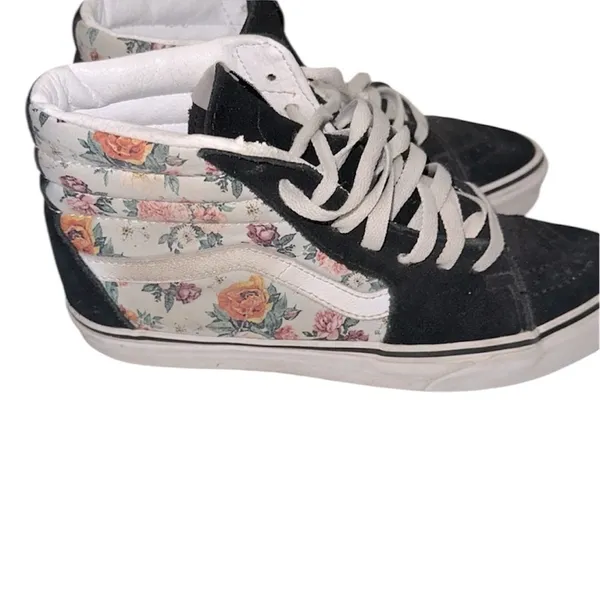 Unisex Vans Black and White High-Top Shoes - Image 2