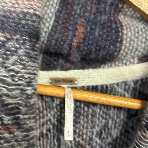 Free People Navy Aztec Cowl Neck Sweater Size Small‎ - Image 6