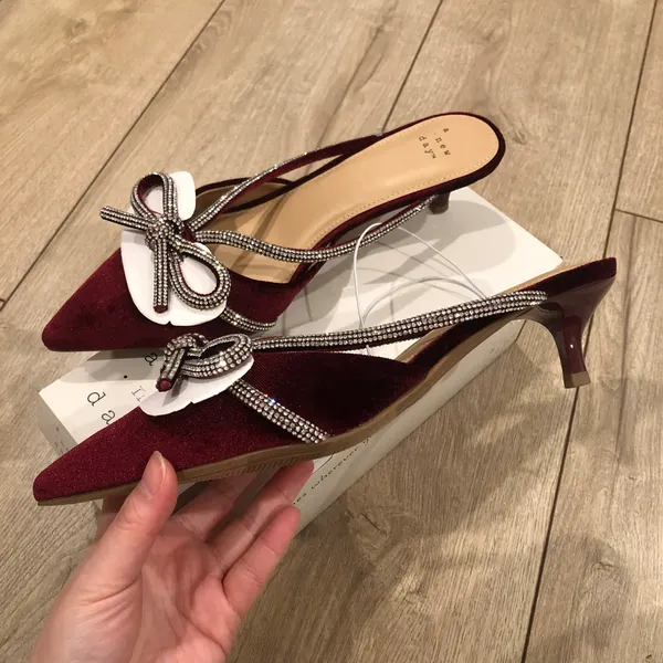 Gwen Rhinestone Bow Heels - Image 5
