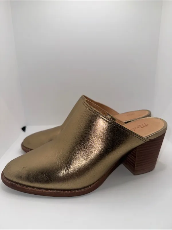 MADEWELL Harper Mules Metallic Gold Leather Women’s 5 - Image 3
