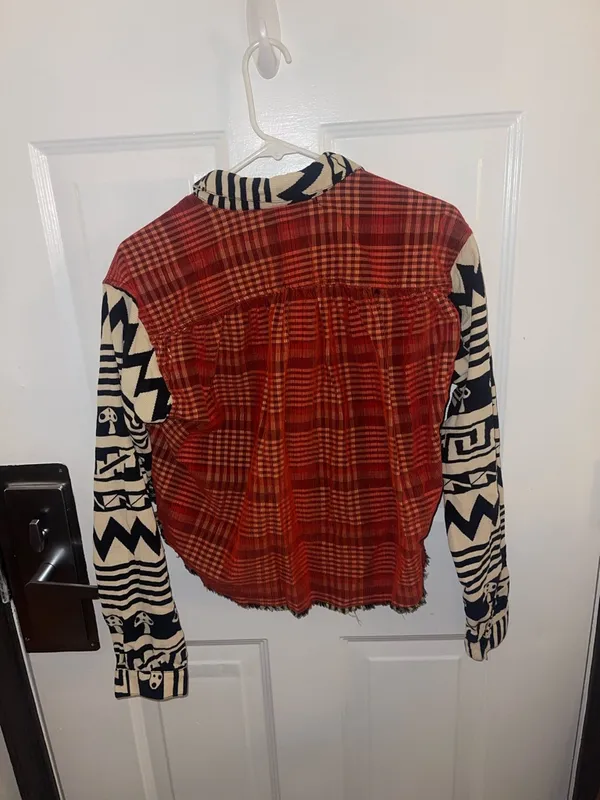 NWT Urban Outfitters Mushroom Mixed Pattern Button Down Courderoy Top Sz Medium - Image 2