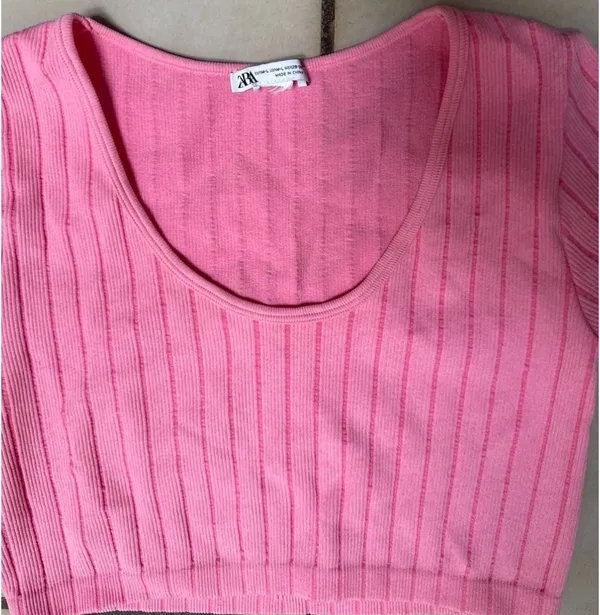 Brand New Zara SEAMLESS TOP Pink Size Large - Image 6