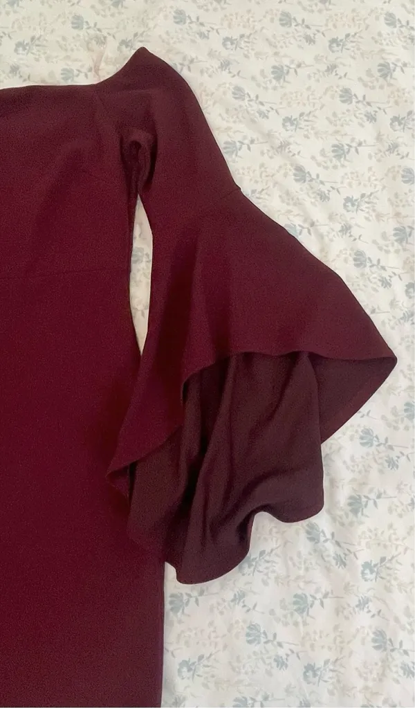Windsor Elegant Burgundy Dress - Image 6