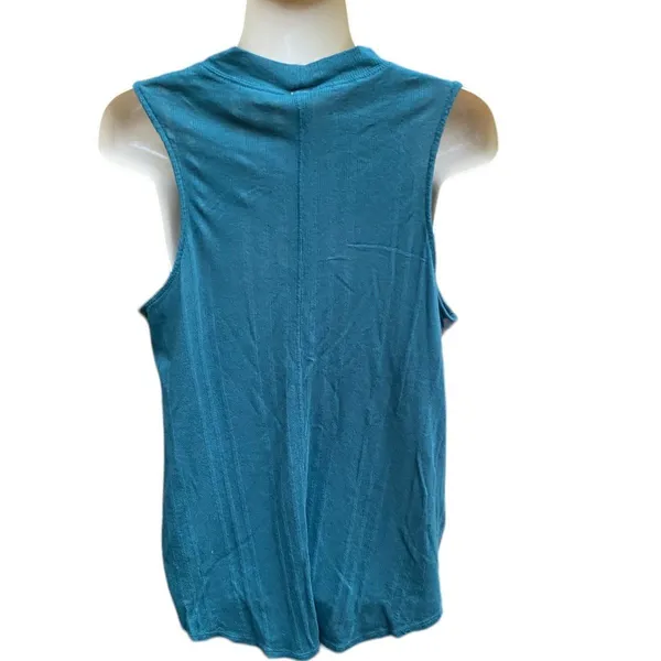 Free People We The Free Faye Ribbed Tank Top Emerald Green Cotton Modal Sz L - Image 5
