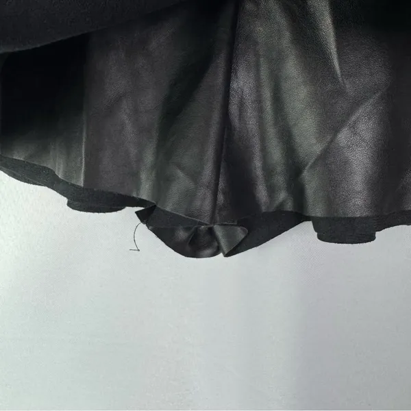 Boutique DO+BE Black Ruffle Faux Leather Mini‎ Skort S - Image 6