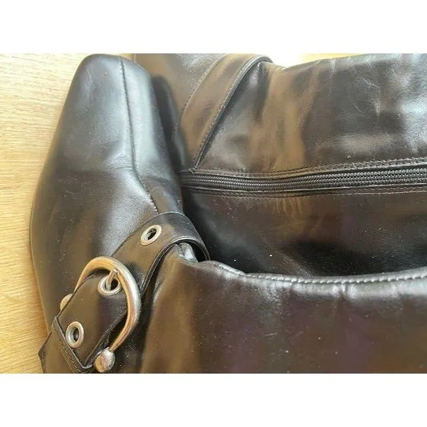 Women Zip up black biker boots size 6.5 - Image 4