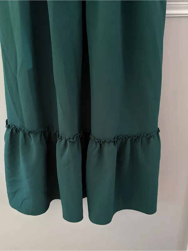 Hill House Louisa Nap Dress Emerald Green Smocked Puff Sleeve Midi Large Cottage - Image 3