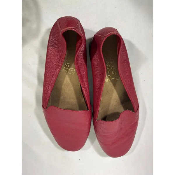 Aerosoles Fame Show Pebbled Leather Loafers Women 7.5 Red Slip On Flats Everyday - Image 5