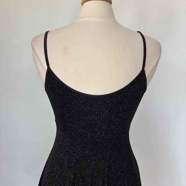 Vintage 90s Black and Silver Sparkle Mini Cocktail Dress - Image 6