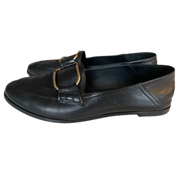 Frame Women’s Leather Loafers Slip On Shoes Black Size 39 - Image 10