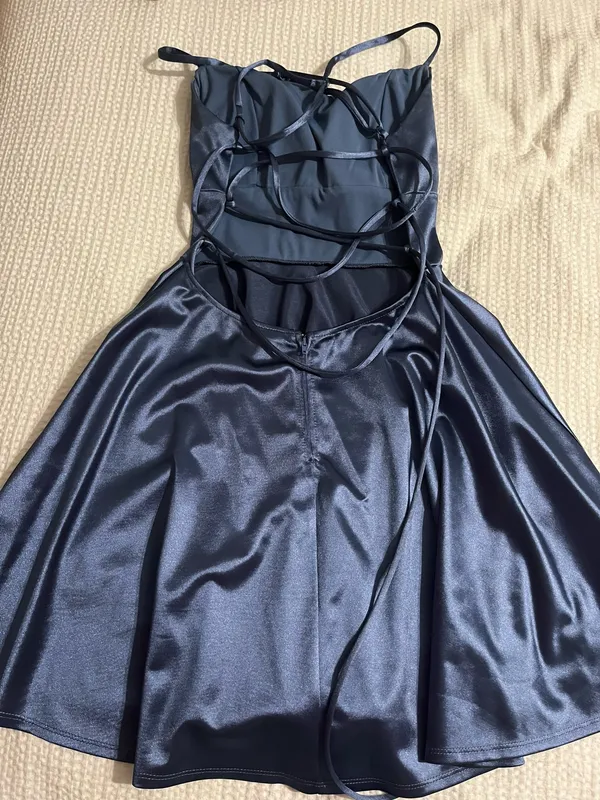 Blue Satin Windsor Homecoming Dress - Image 2