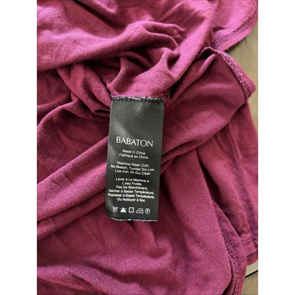 Babaton Relaxed Scoop Neck Top Womens Size‎ M Burgundy 3/4 Sleeve Jersey Aritzia - Image 5