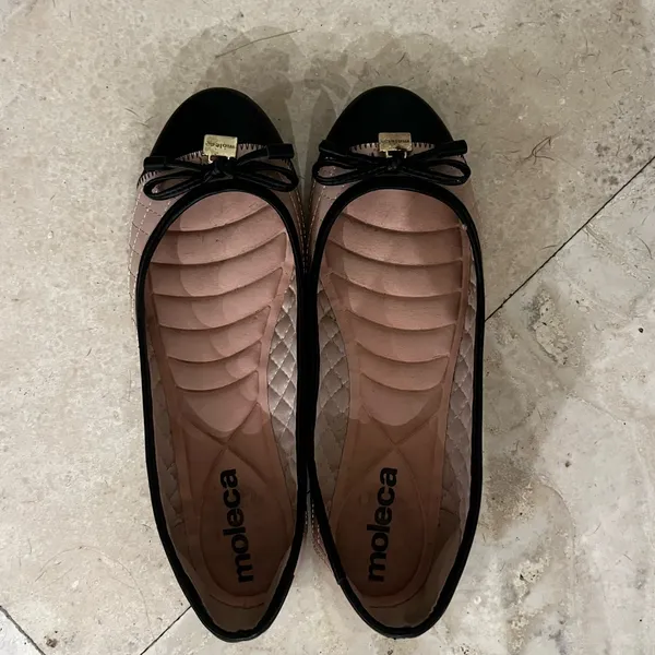 Women's Black and Pink Ballet Flats - Image 3