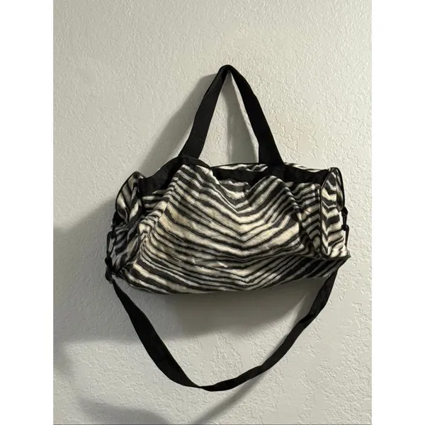 VTG Zubaz Zebra print Raiders Shoulder Strap, duffle bag NFL football - Image 2