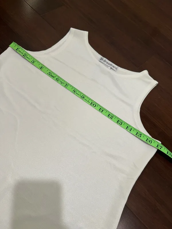 Dressbarn White Ribbed Tank Top - Image 4