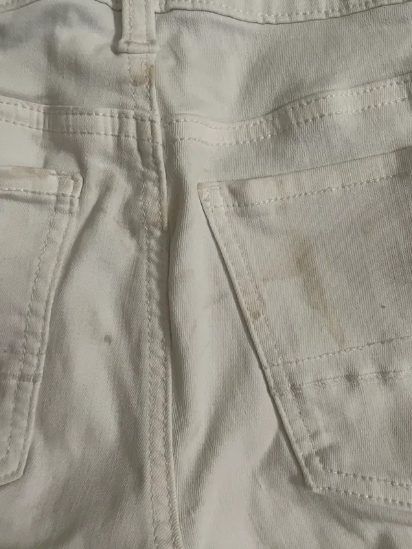 White Denim Midi Shorts - Image 7