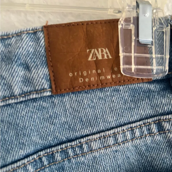 Zara Blue Distressed Denim Skort - Image 4