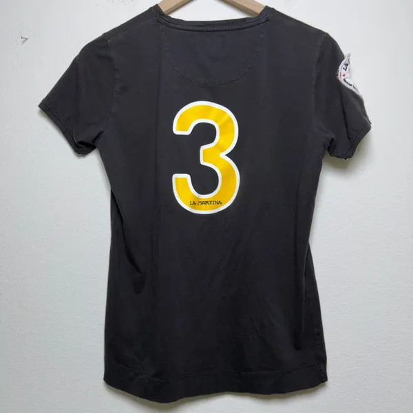 La‎ Martina Women T-Shirt Small Black Polo World Cup IX Miami Beach Graphic Tee - Image 8