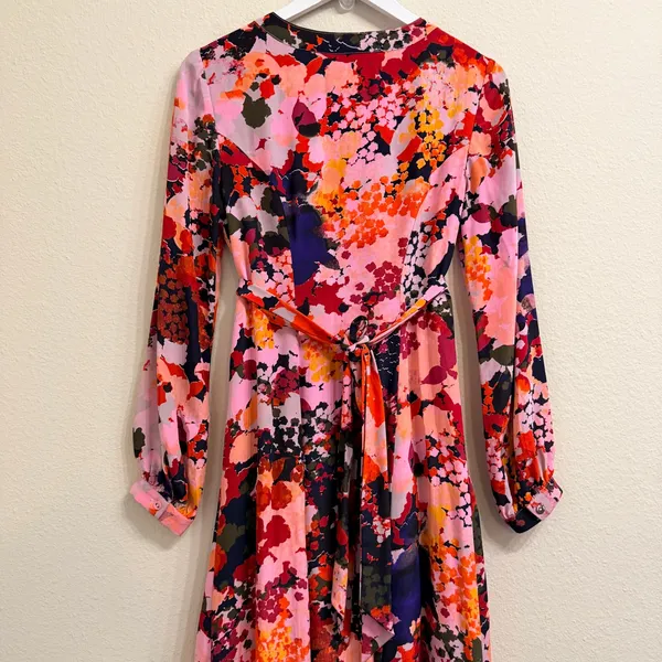 Anthropologie Maeve Printed Silk Wrap‎ Dress Floral Multicolor Women's 4 Spring - Image 15