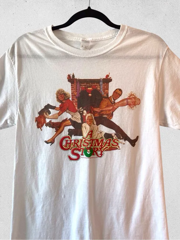 A Christmas Story Graphic Tee Unisex S Crewneck White Fruit of the Loom - Image 4