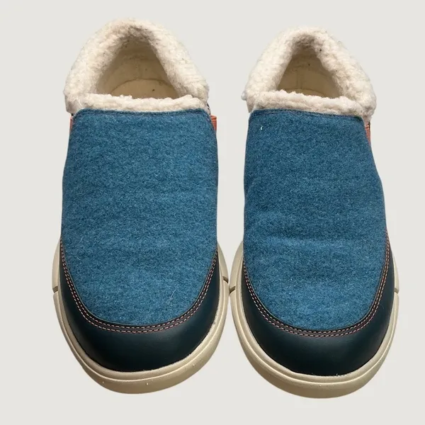 Sorel Explorer Blitz Drift Low Blue Felt Shearling Slip On Shoes LL4923-430 10 - Image 4