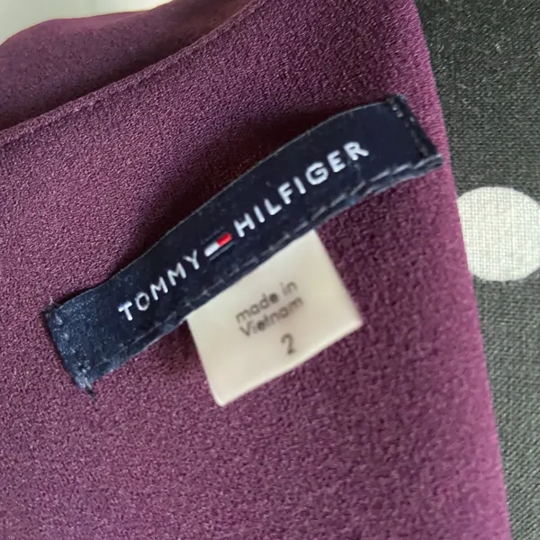 Tommy Hilfiger Womens Dress Size 2 Aubergine‎ Plum Cold Shoulder Woven Shift NEW - Image 5