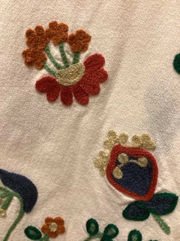 Coldwater Creek Cream Embroidered Floral Tunic - Image 3